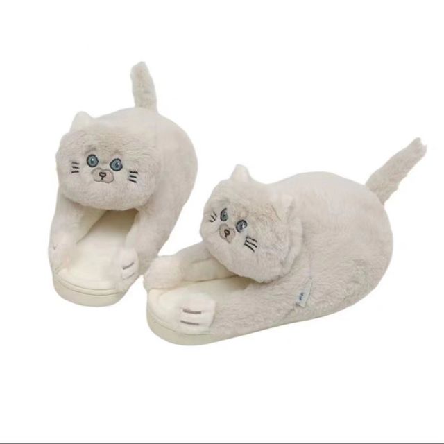 Cat Slippers - myke tøfler med kattemotiv