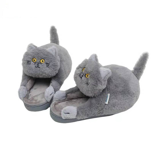 Cat Slippers - myke tøfler med kattemotiv